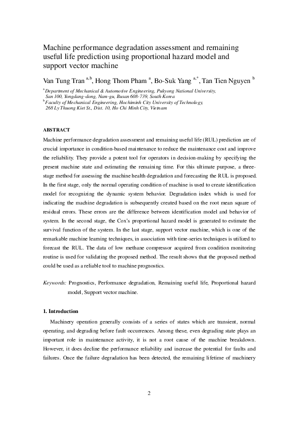 (PDF) Machine Performance Degradation Assessment and Remaining Useful