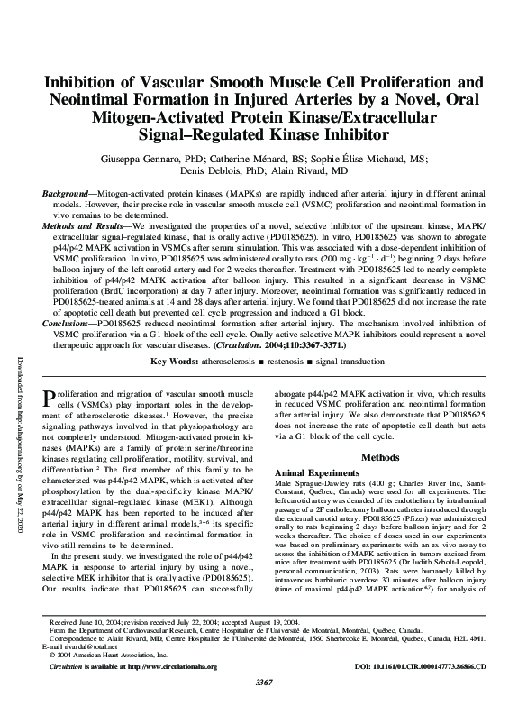 (PDF) Inhibition of Vascular Smooth Muscle Cell Proliferation ...