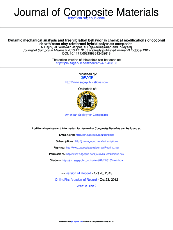 (PDF) Dynamic mechanical analysis and free vibration behavior in ...