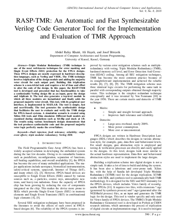 (PDF) RASP-TMR: An Automatic and Fast Synthesizable Verilog Code ...