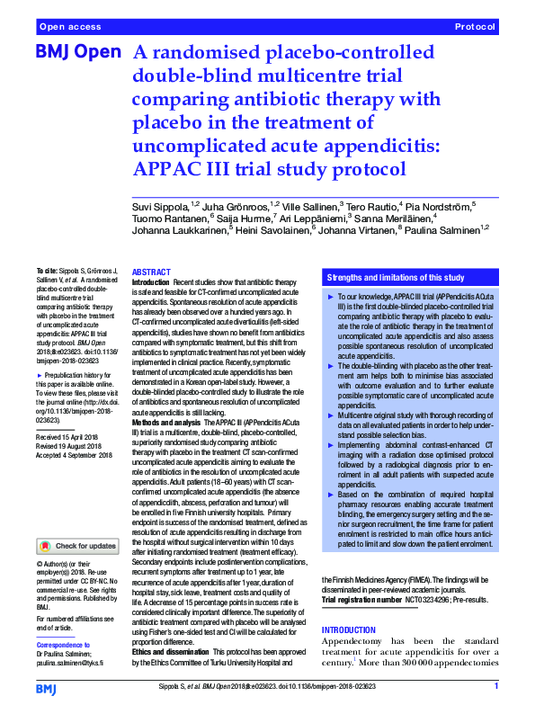 (PDF) Randomised placebo-controlled double blind multicentric trial on ...
