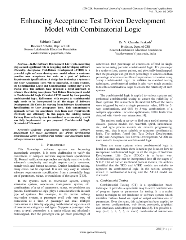 (PDF) Enhancing Acceptance Test Driven Development Model with ...