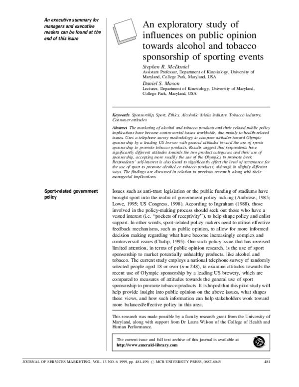 (PDF) An exploratory study of influences on public opinion towards ...
