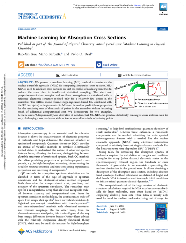 (PDF) Machine Learning for Absorption Cross Sections
