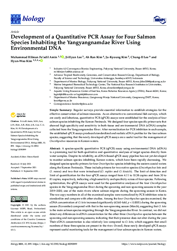 (PDF) Development of a Quantitative PCR Assay for Four Salmon Species ...