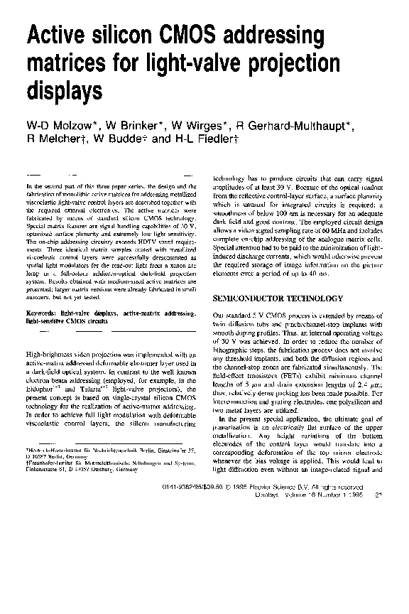 (PDF) Active silicon CMOS addressing matrices for light-valve ...