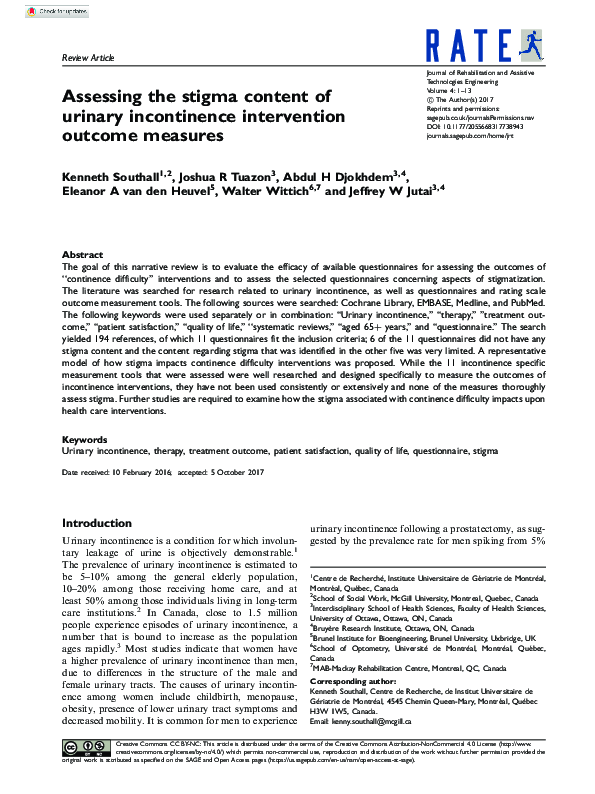(PDF) Assessing the stigma content of urinary incontinence intervention ...