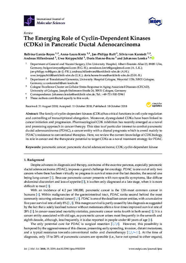 (PDF) The Emerging Role of Cyclin-Dependent Kinases (CDKs) in ...