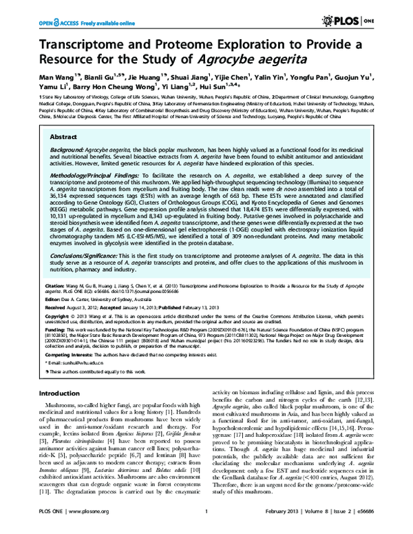 (PDF) Transcriptome and Proteome Exploration to Provide a Resource for ...