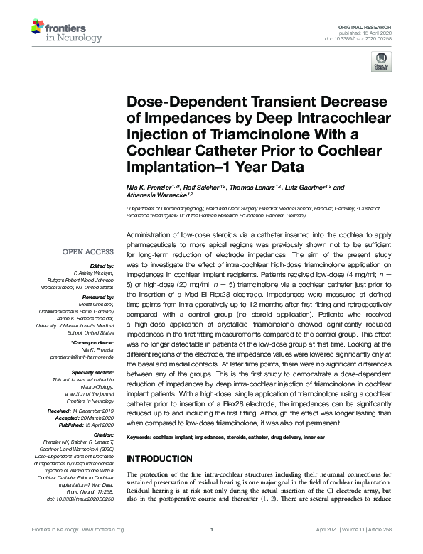 (PDF) Dose-Dependent Transient Decrease of Impedances by Deep ...