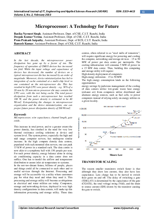 (PDF) Microprocessor: A Technology for Future
