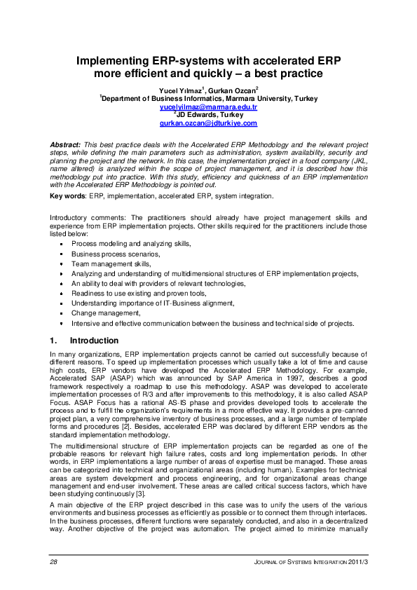 (PDF) Implementing ERP-systems with accelerated ERP more efficient and ...