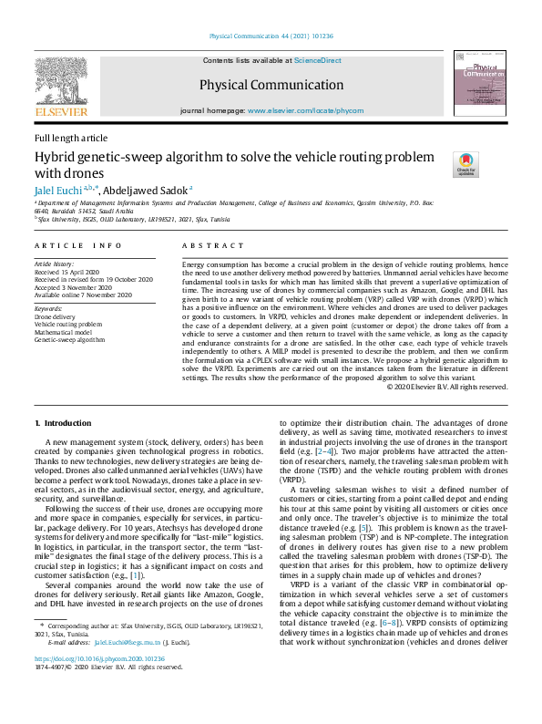 (PDF) Hybrid genetic-sweep algorithm to solve the vehicle routing ...