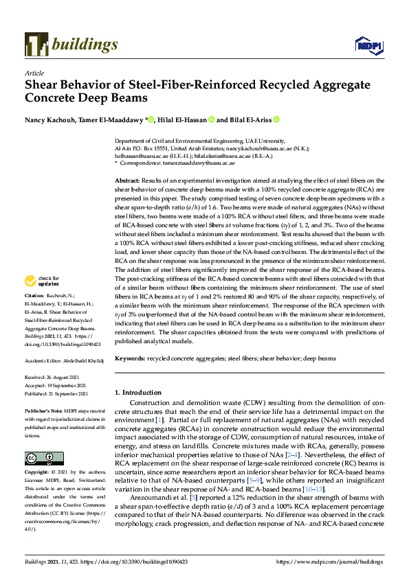 (PDF) Shear Behavior of Steel-Fiber-Reinforced Recycled Aggregate ...