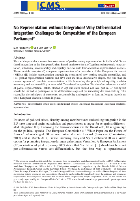 (PDF) No Representation without Integration! Why Differentiated ...