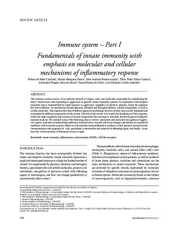 (PDF) Immune system - Part I Fundamentals of innate immunity with ...