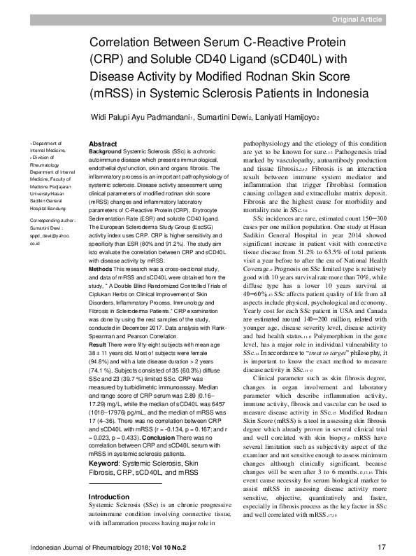 (PDF) Correlation Between Serum C-Reactive Protein (CRP) and Soluble ...