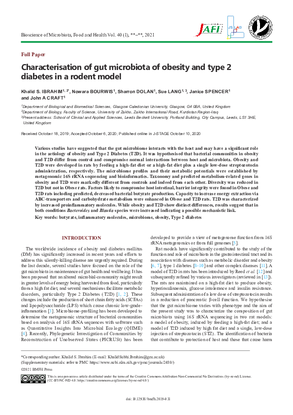 (PDF) Characterisation of gut microbiota of obesity and type 2 diabetes ...