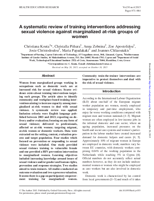 (PDF) A systematic review of training interventions addressing sexual ...