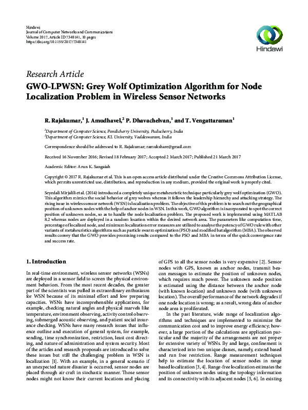 (PDF) GWO-LPWSN: Grey Wolf Optimization Algorithm for Node Localization ...