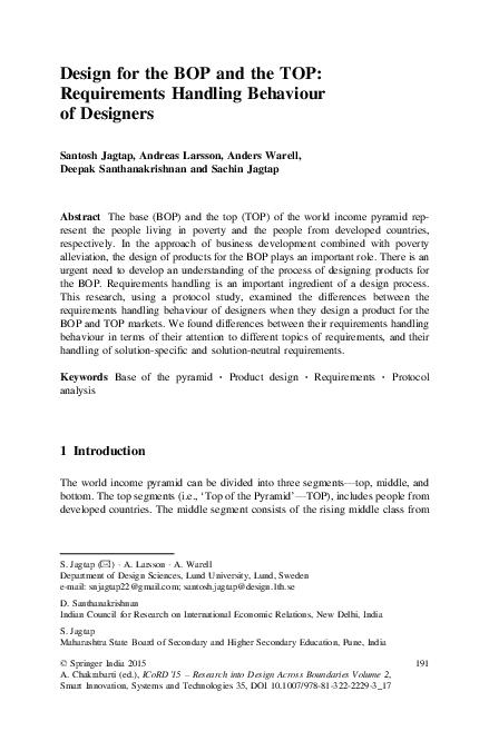 (PDF) Design for the BOP and the TOP: Requirements Handling Behaviour ...