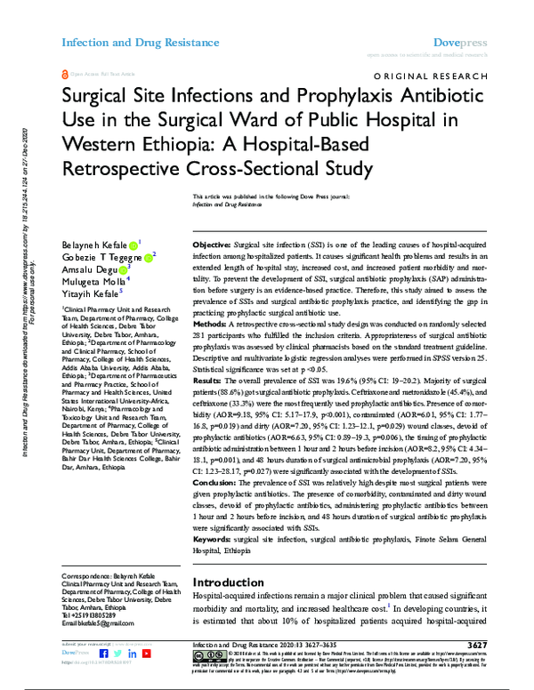 (PDF) Surgical Site Infections and Prophylaxis Antibiotic Use in the ...