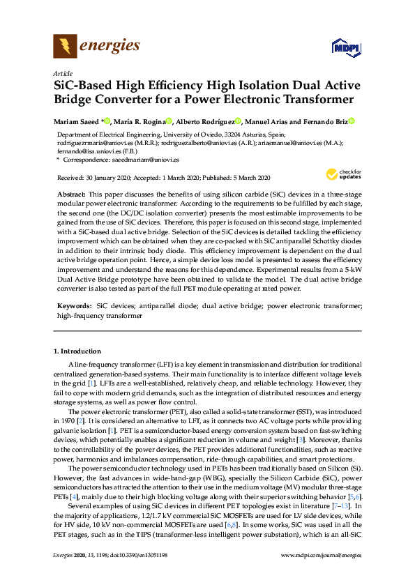 (PDF) SiC-Based High Efficiency High Isolation Dual Active Bridge ...