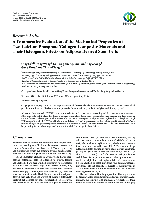 (PDF) A Comparative Evaluation of the Mechanical Properties of Various ...