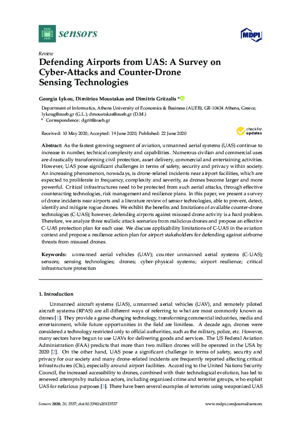 (PDF) Defending Airports from UAS: A Survey on Cyber-Attacks and ...