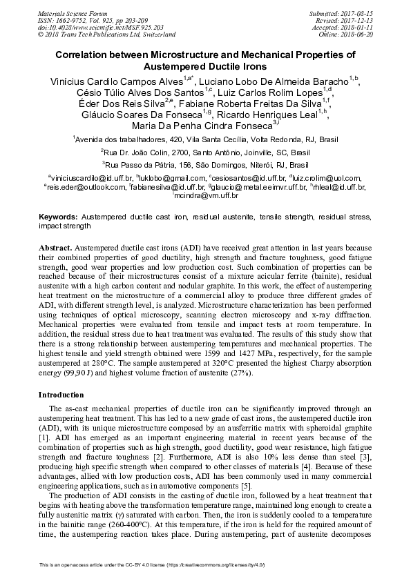 (PDF) Correlation between Microstructure and Mechanical Properties of ...