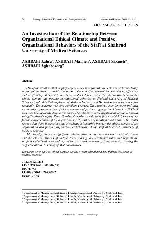 (PDF) Investigation of the Relationship between Organizational Trust ...
