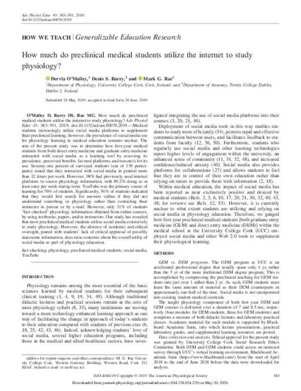 (PDF) How much do preclinical medical students utilize the internet to ...