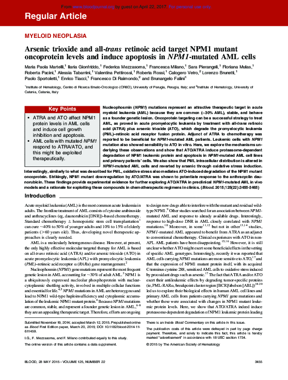 (PDF) Arsenic trioxide and all-trans-retinoic acid target NPM1 mutant ...