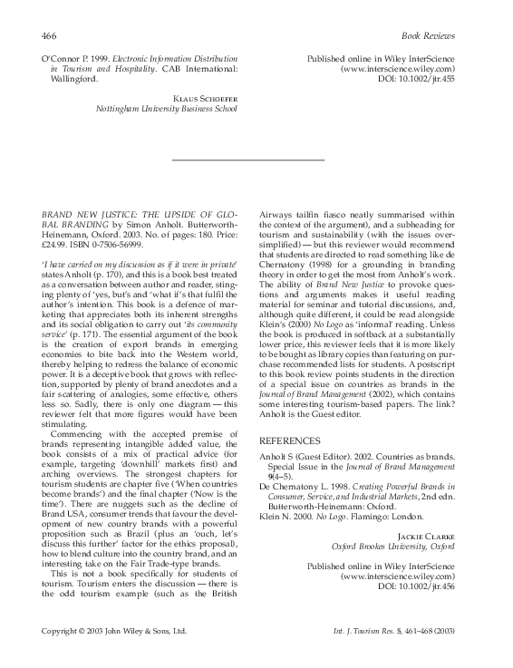 (PDF) Brand new justice the upside of global branding by Simon Anholt