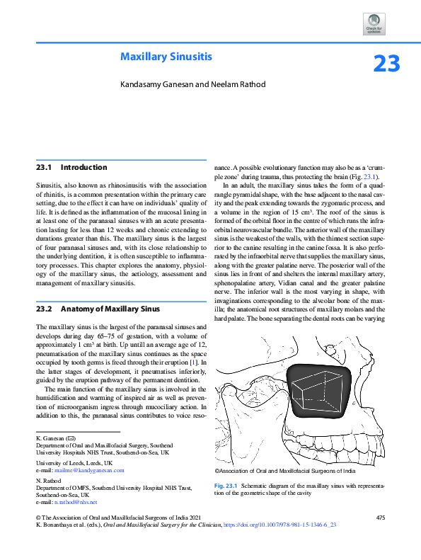 (PDF) Maxillary Sinusitis