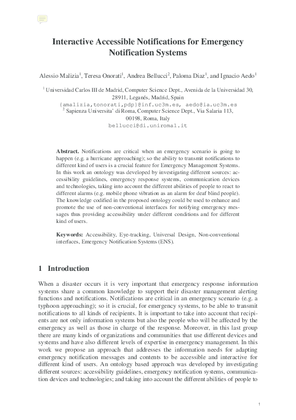 (PDF) Interactive Accessible Notifications for Emergency Notification ...