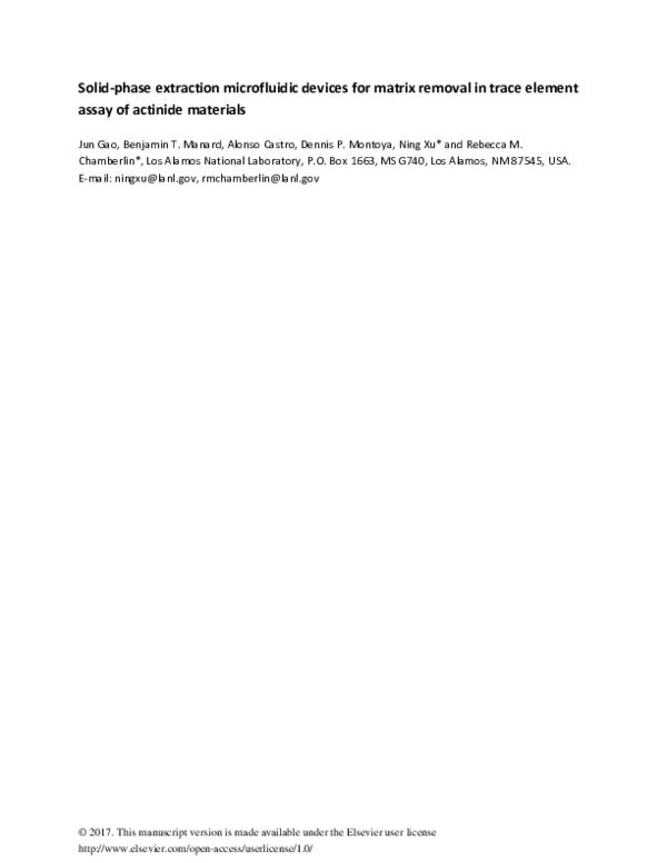 (PDF) Solid-phase extraction microfluidic devices for matrix removal in ...