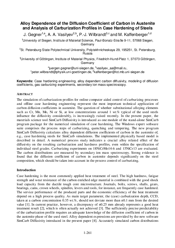 (PDF) Alloy Dependence of the Diffusion Coefficient of Carbon in ...