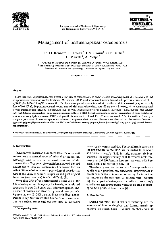 (PDF) Management of postmenopausal osteoporosis