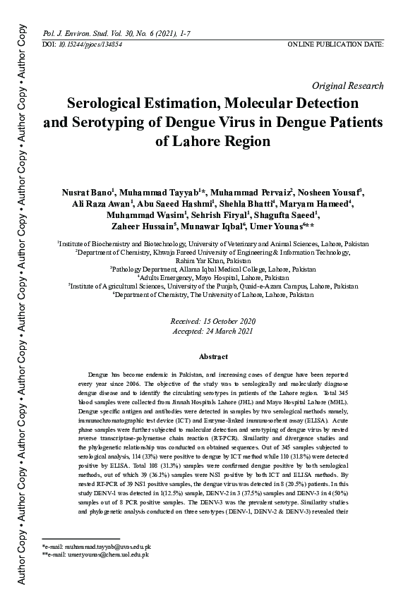 (PDF) Serological Estimation, Molecular Detection and Serotyping of ...