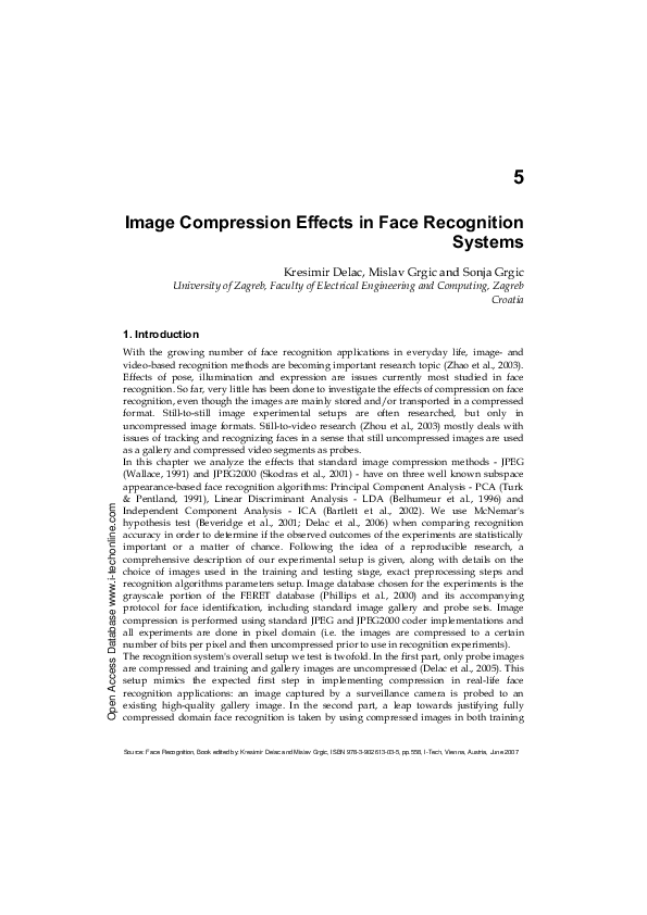 (PDF) Image Compression Effects in Face Recognition Systems