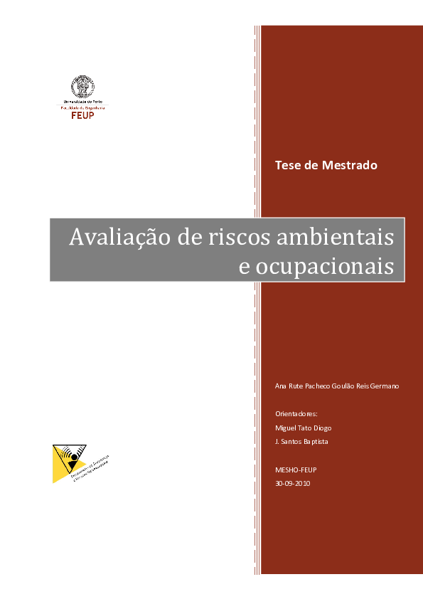 (PDF) Avaliação de riscos ambientais e ocupacionais