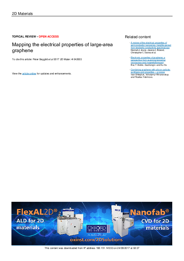 (PDF) Mapping the electrical properties of large-area graphene