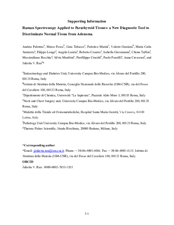 (PDF) Raman Spectroscopy Applied to Parathyroid Tissues: A New ...