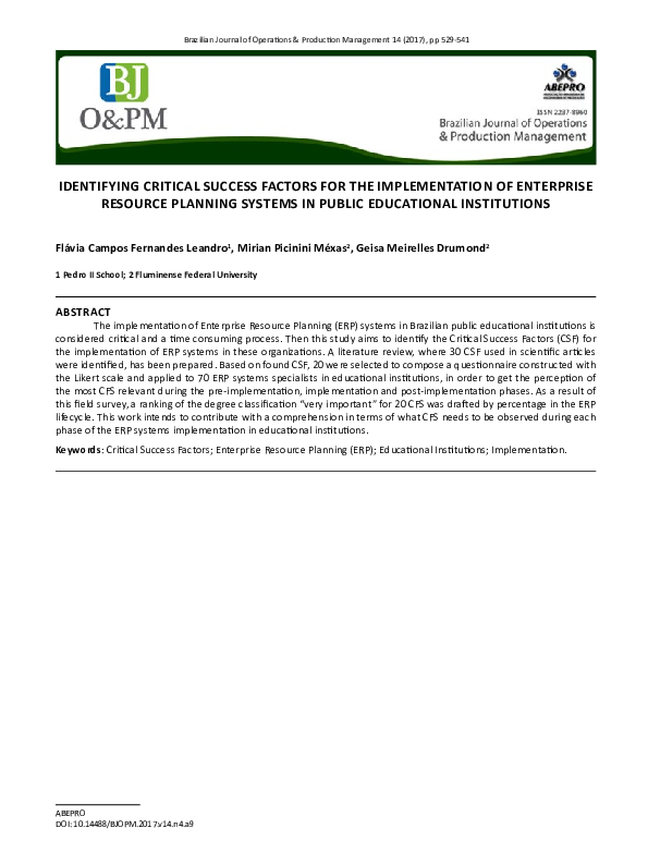 (PDF) Identifying critical success factors for the implementation of ...