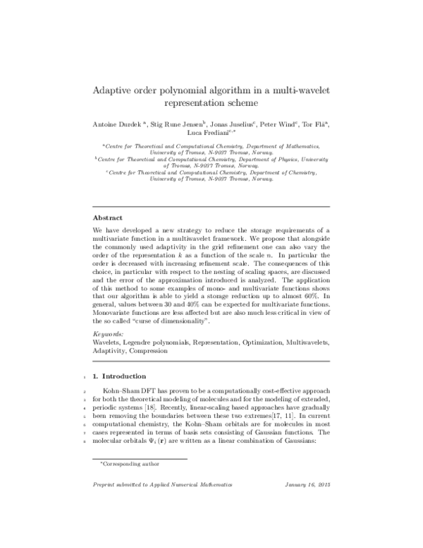 (PDF) Adaptive order polynomial algorithm in a multiwavelet ...