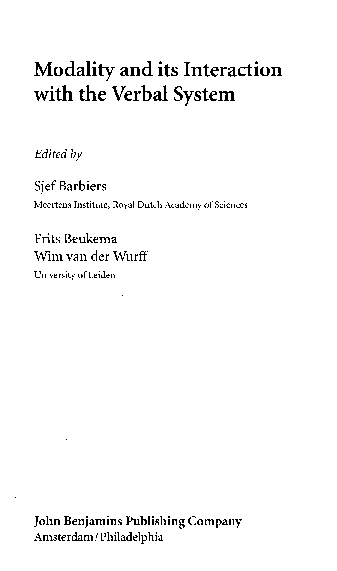 (PDF) Modality and its Interaction with the Verbal System