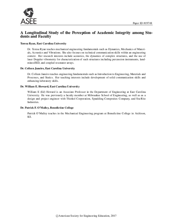 (PDF) A Longitudinal Study of the Perception of Academic Integrity ...