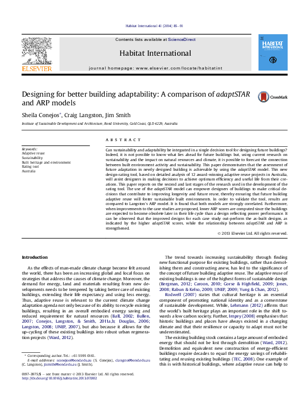 (PDF) Designing for better building adaptability: A comparison of ...