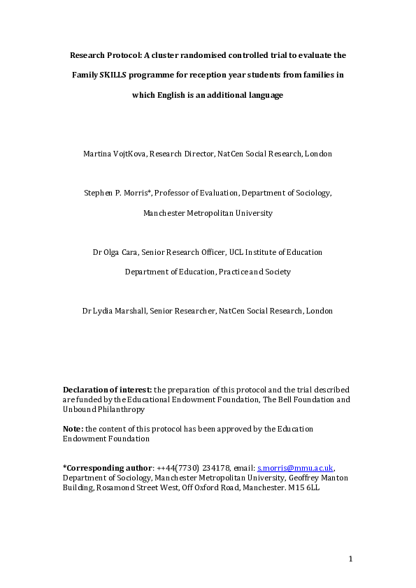 (PDF) Research Protocol: A cluster randomised controlled trial to ...